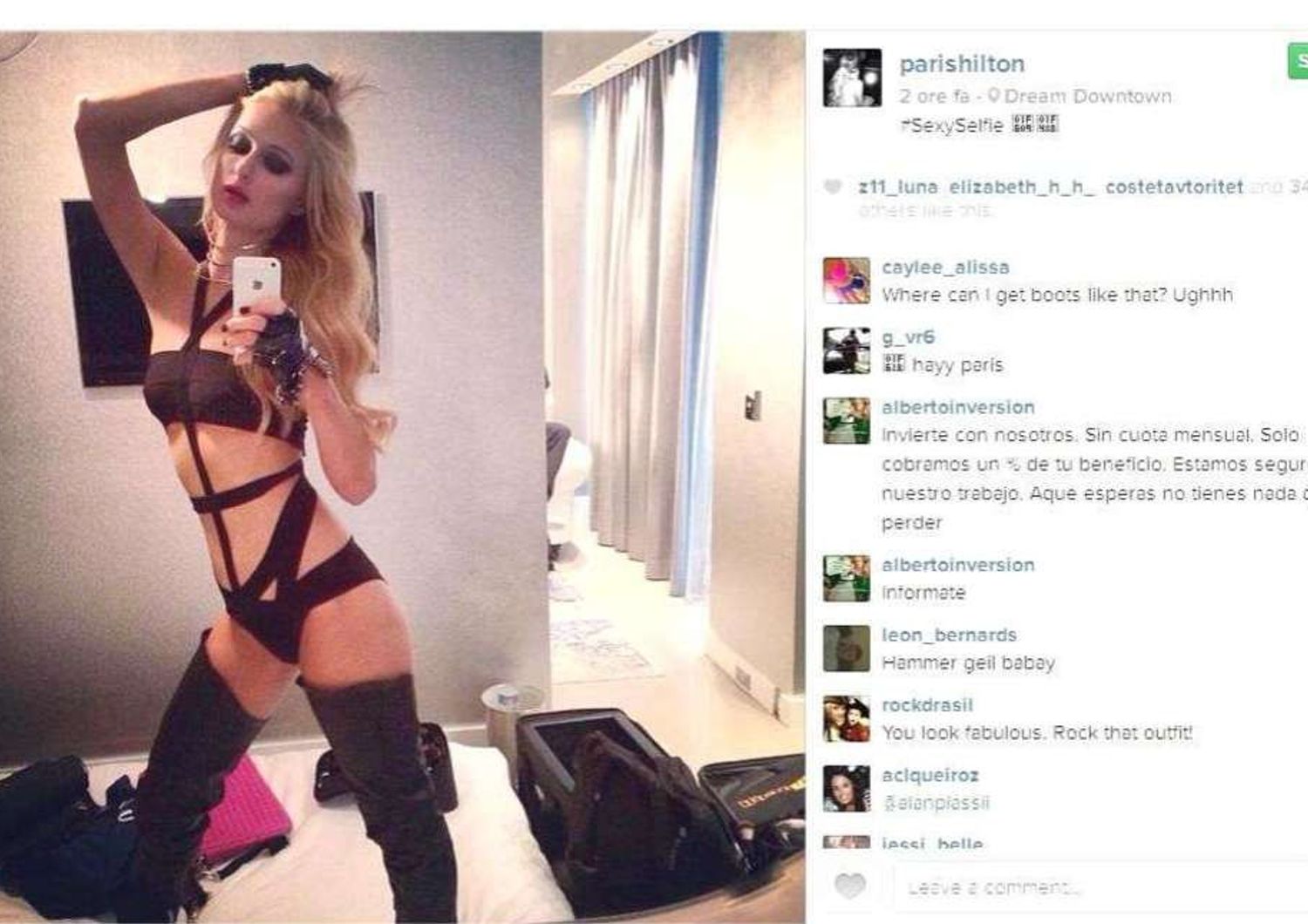 Vip: #SexySelfie di Paris Hilton, posa hot in foto su Instagram