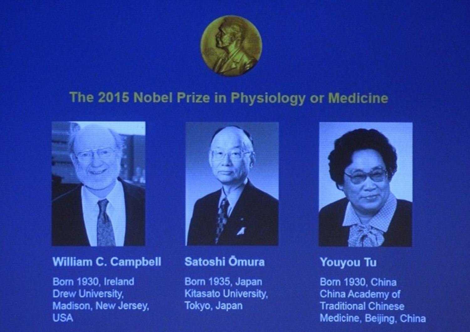 Nobel Medicina a tre scienziati per cure su infezioni e malaria