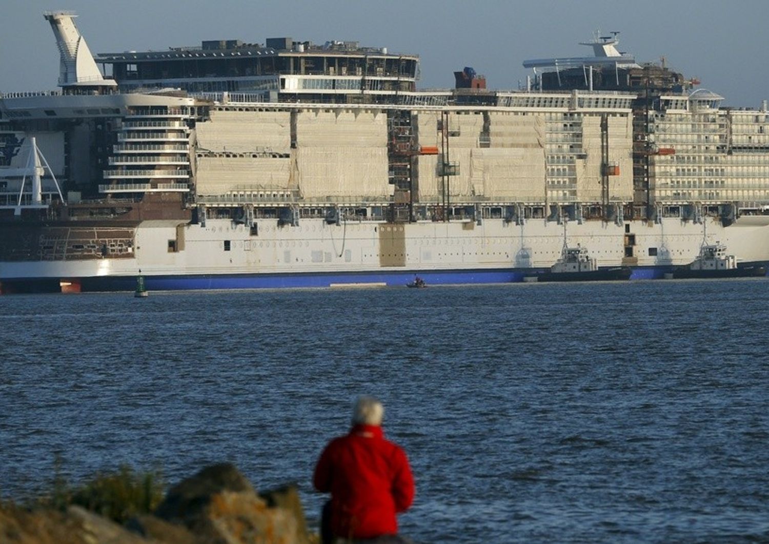 World's largest cruise ship takes to the water in France