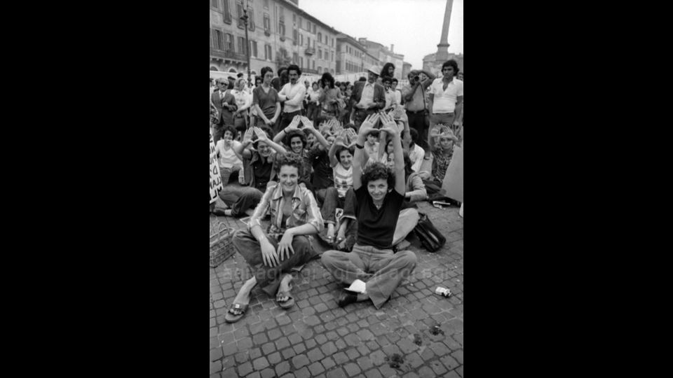 Emma Bonino alla manifestazione del 25 giugno 1975&nbsp;