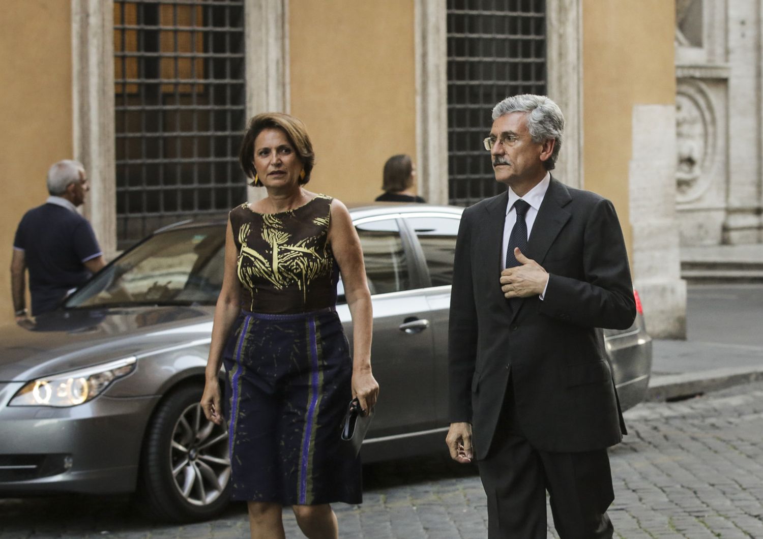 Massimo D'Alema e la moglie Linda Giuva (Agf)&nbsp;