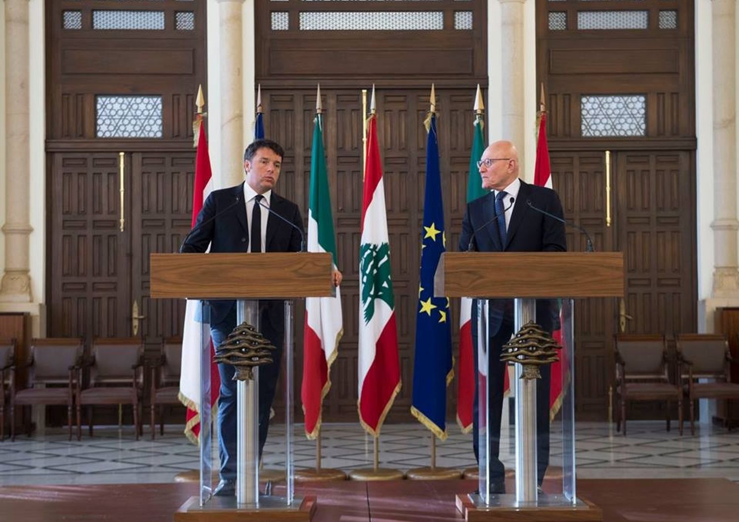 &nbsp;Renzi Libano Beirut primo ministro Tammam Salam