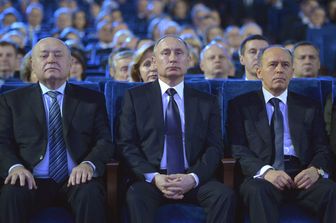 Direttore dell'intelligence russa, servizi segreti, Fradkov, il Presidente Putin e il direttore del Servizio di Sicurezza Federale Bortnikov (Reuters)&nbsp;