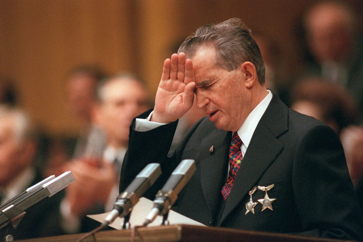 Nicolae Ceaucescu, presidente della Romania 1989 (afp)&nbsp;