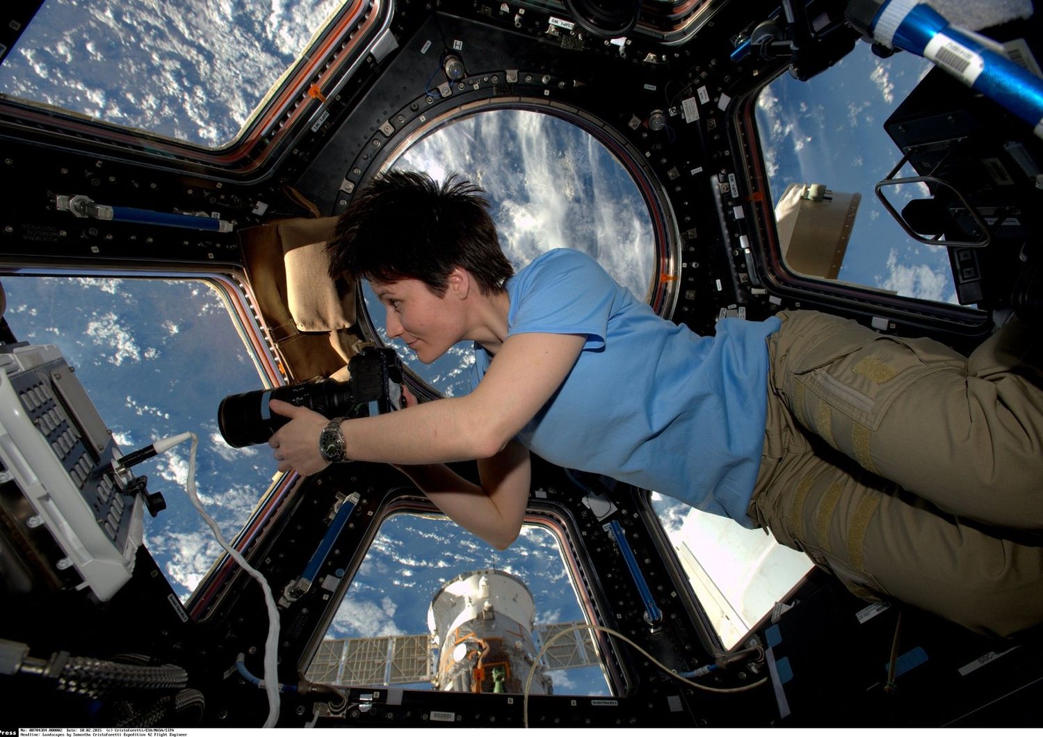&nbsp;Samantha Cristoforetti a bordo della Stazione Spaziale Internazionale