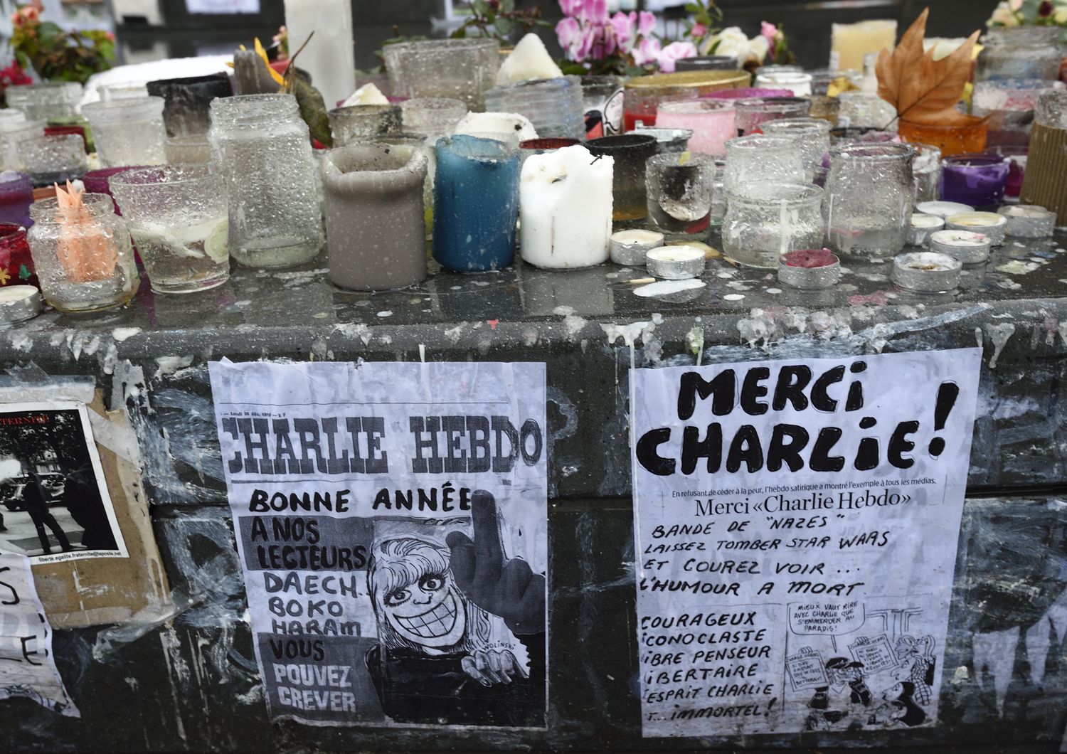 A un anno dalla strage del Charlie Hebdo (Afp)&nbsp;