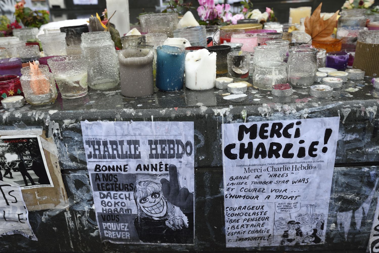 A un anno dalla strage del Charlie Hebdo (Afp)&nbsp;