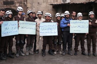 Manifestazione di protesta per i problemi di Madaya, Siria (Afp)&nbsp;