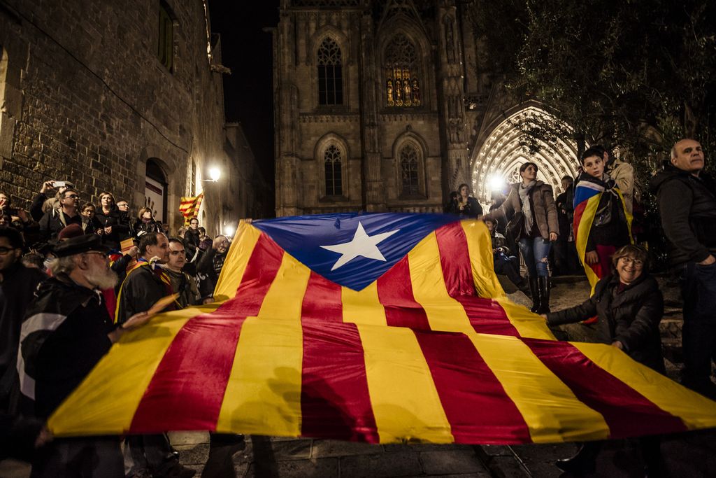Una manifestazione indipendentista in Catalogna