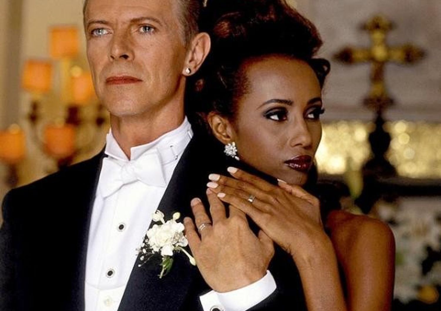 &nbsp;Bowie con la modella Iman - Istagram