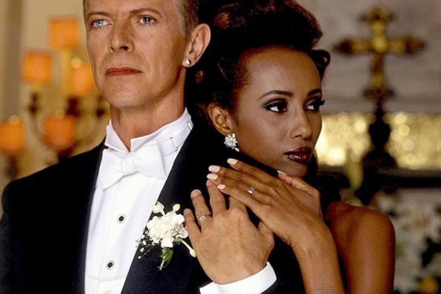 &nbsp;Bowie con la modella Iman - Istagram