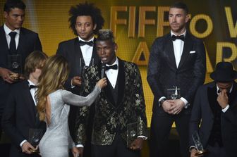 Paul Pogba alla cerimonia del Pallone d'oro 2015 (Afp).jpg&nbsp;