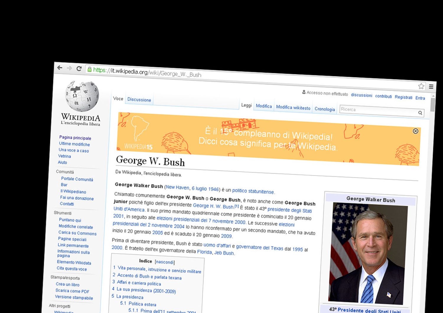 Wikipedia, George W. Bush &nbsp;