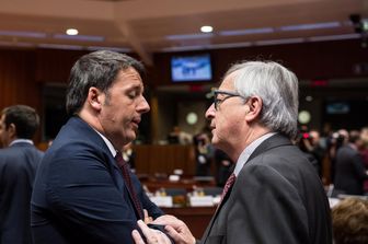 &nbsp;Renzi e Juncker (Afp)