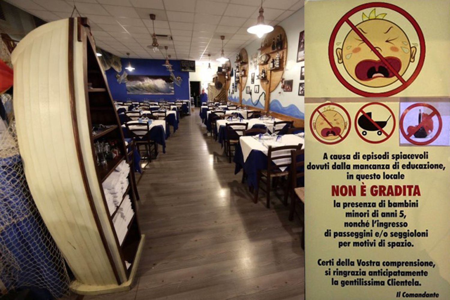 &nbsp;La fraschetta del pesce divieto di accesso ai bimbi