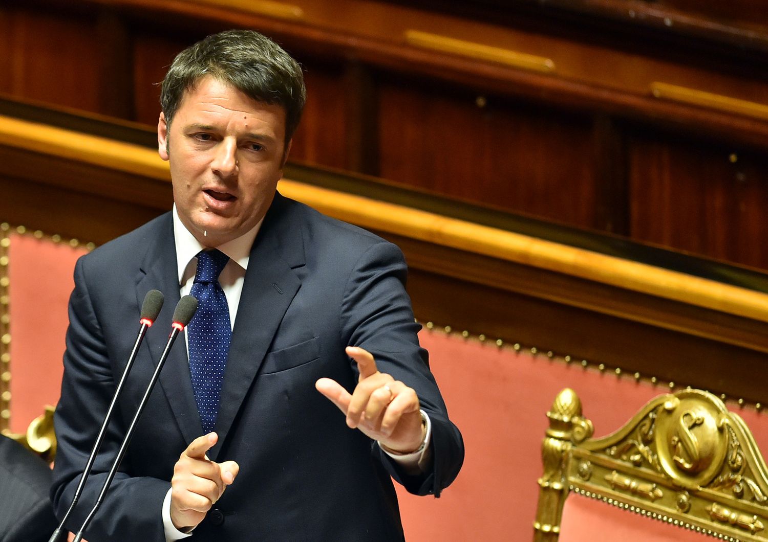 &nbsp;Renzi al senato - afp