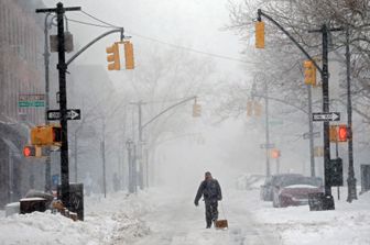 Tempesta di neve su New York (Afp)&nbsp;