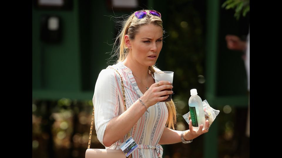 Lindsey Vonn al &nbsp;Masters Tournament 2015 al National Golf Club di Augusta in Georgia - afp