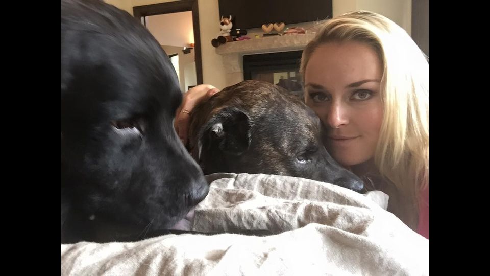 La sciatrice con i suoi cani - facebook