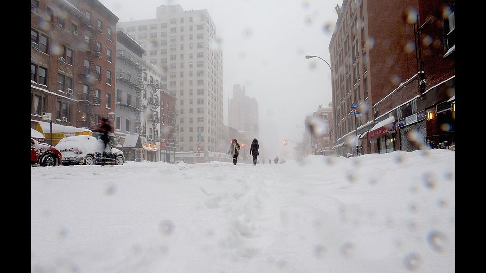 &nbsp;Tempesta di neve su New York (Afp)