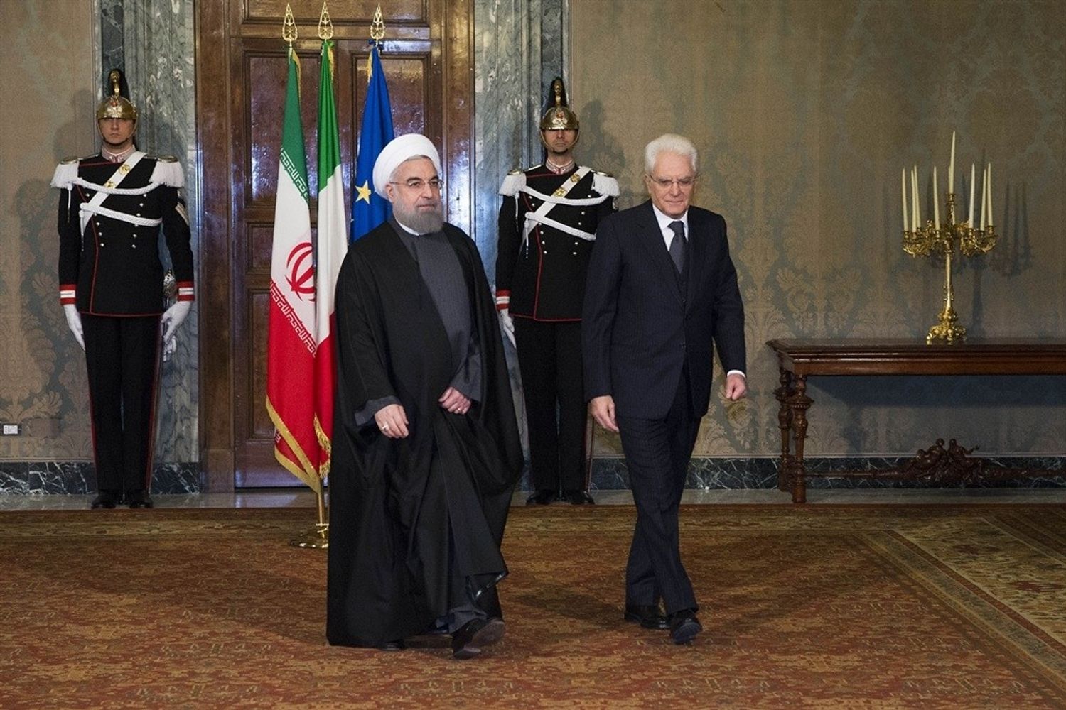 Rohani Mattarella al Quirinale (foto Quirinale)&nbsp;