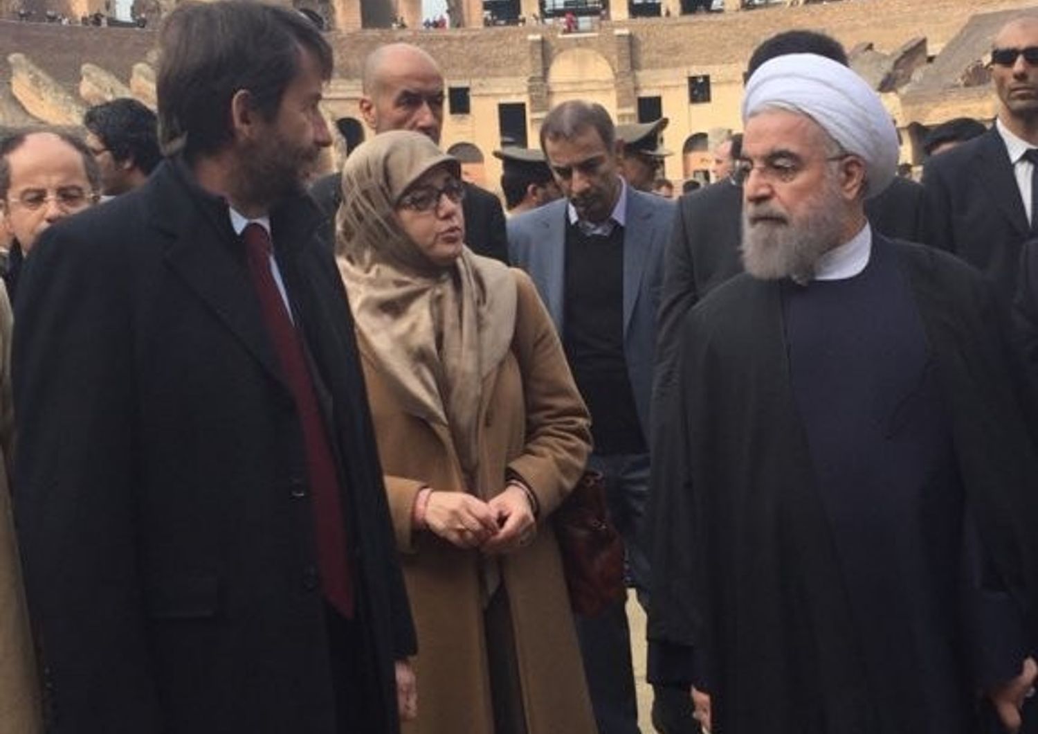 &nbsp;Rohani al colosseo - twitter franceschini