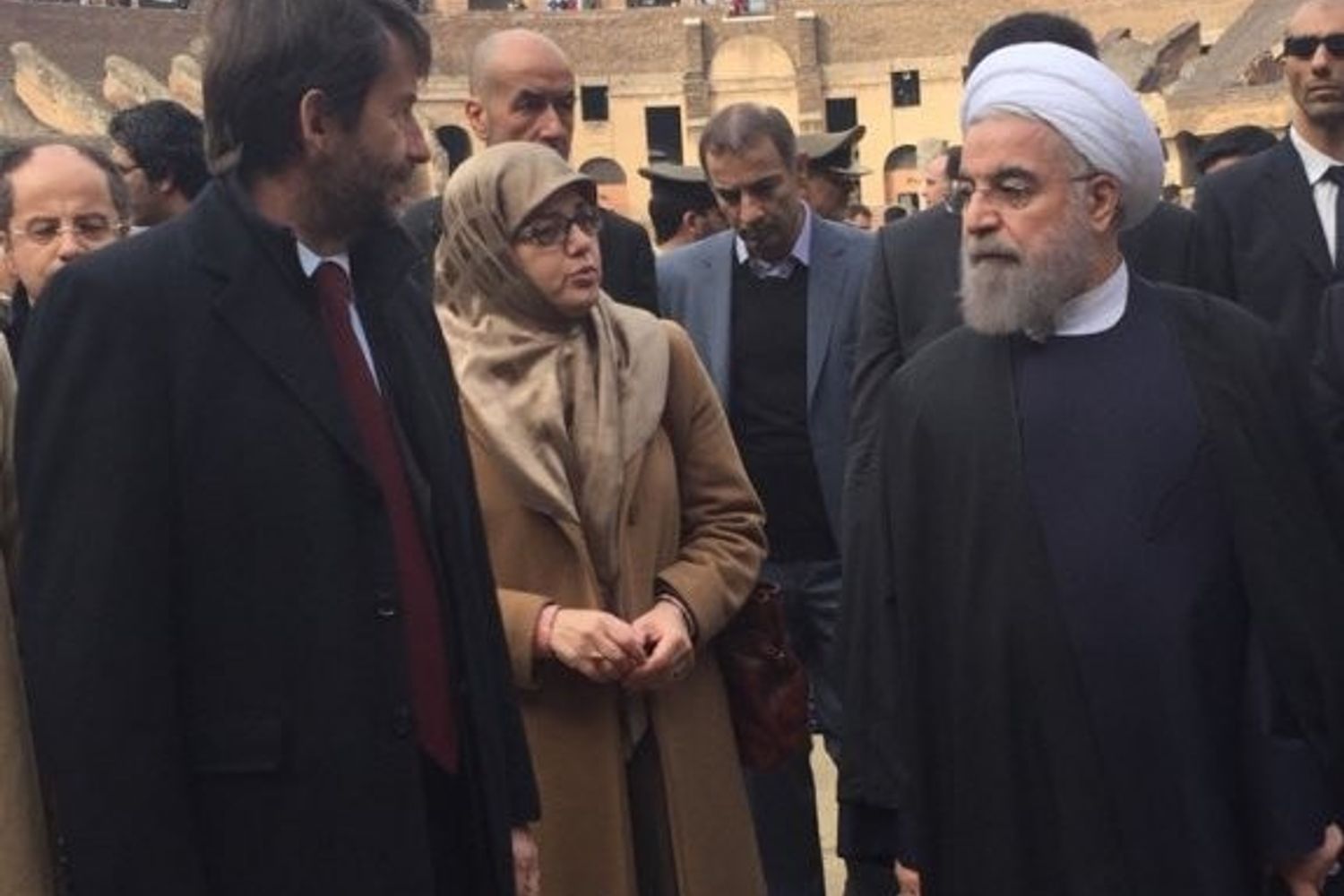 &nbsp;Rohani al colosseo - twitter franceschini