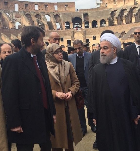 &nbsp;Rohani al colosseo - twitter franceschini