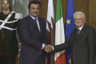 Mattarella e Sheikh Tamin Bin Hamad Al Thani emiro del Qatar