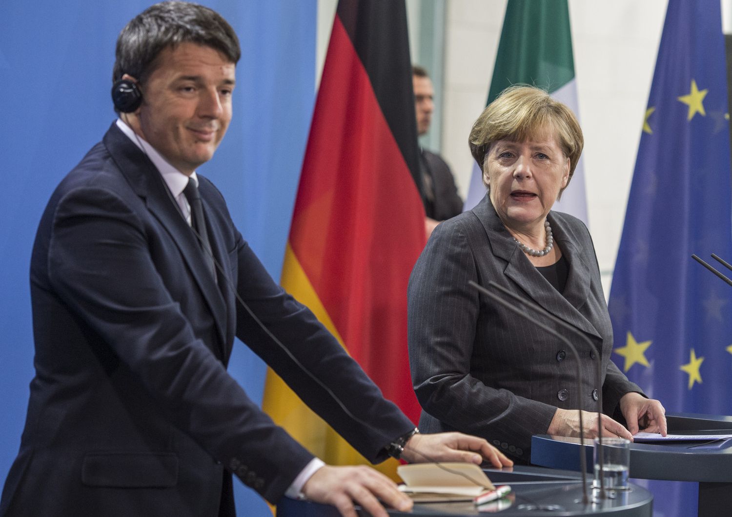 vertice Merkel - Renzi (Afp)&nbsp;