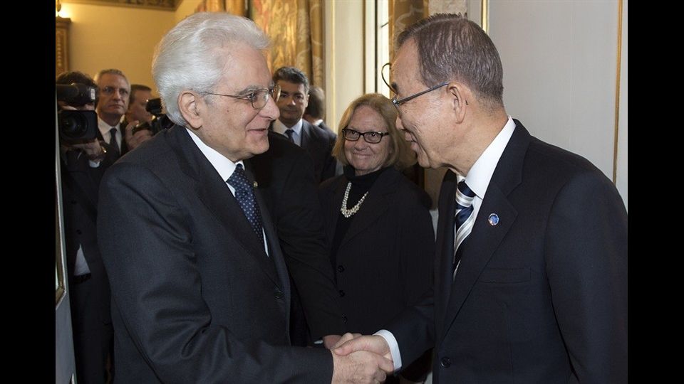 Con il segretario generale delle Nazioni Unite Ban Ki-moon (aprile 2015)