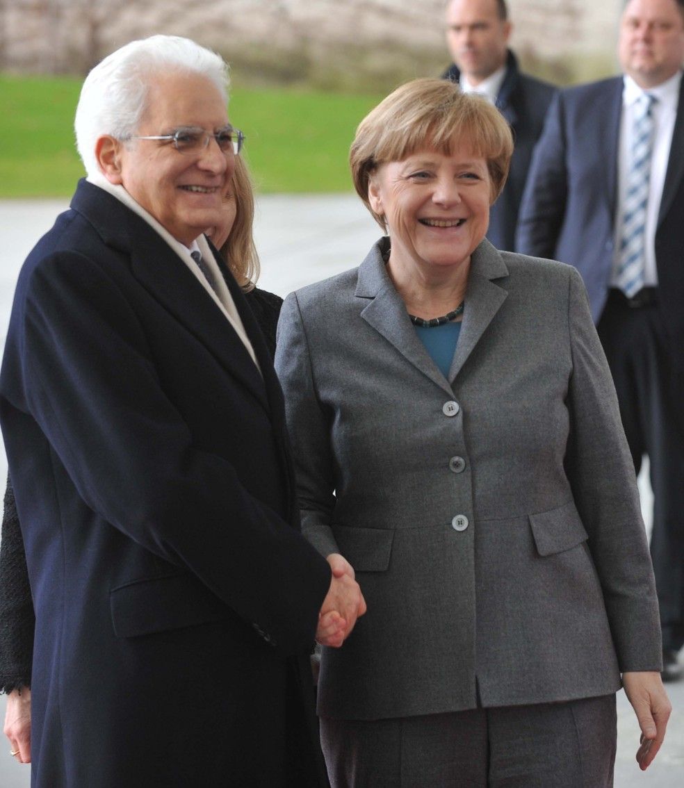 Con la Cancelliera tedesca Angela Merkel (marzo 2015)