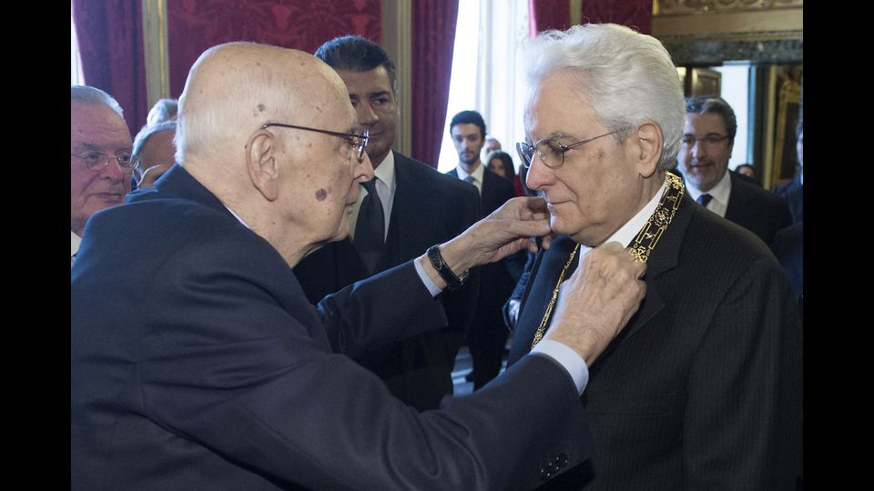 &nbsp;Il neo eletto Presidente della Repubblica&nbsp;con il Presidente Emerito Giorgio Napolitano