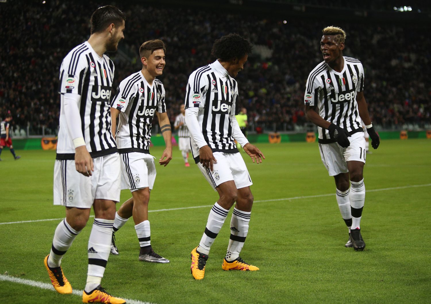 Juventus, esultanza di Pogba e Cuadrado (Afp)&nbsp;