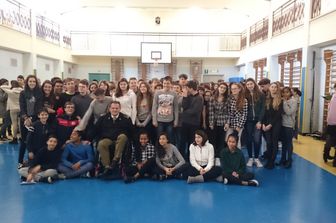 Il ten.col. Gianfranco Paglia all'Istituto Renato Fucini di Roma