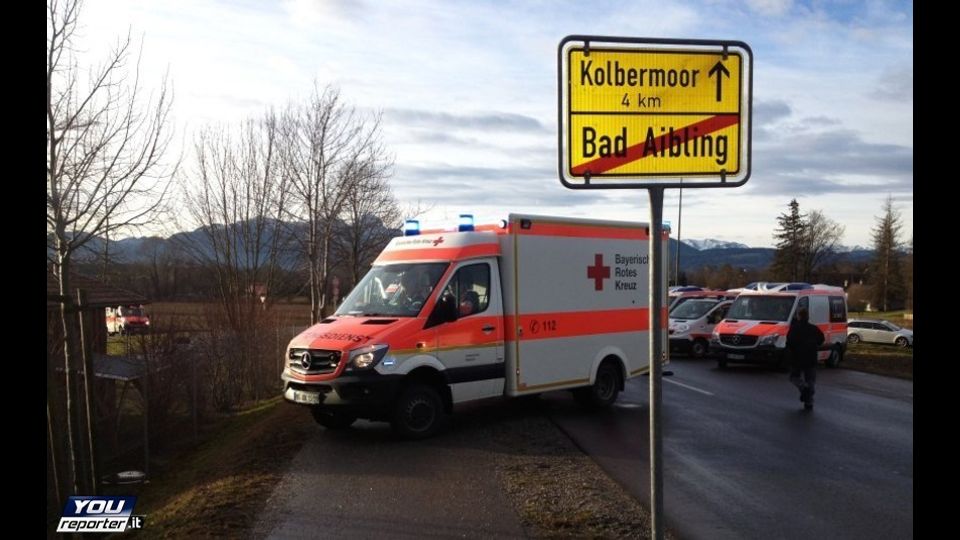 &nbsp; Baviera: lo scontro dei treni a Bad Aibling, sulla linea tra Rosenheim e Holzkirchen&nbsp;(fonte: Youreporter)