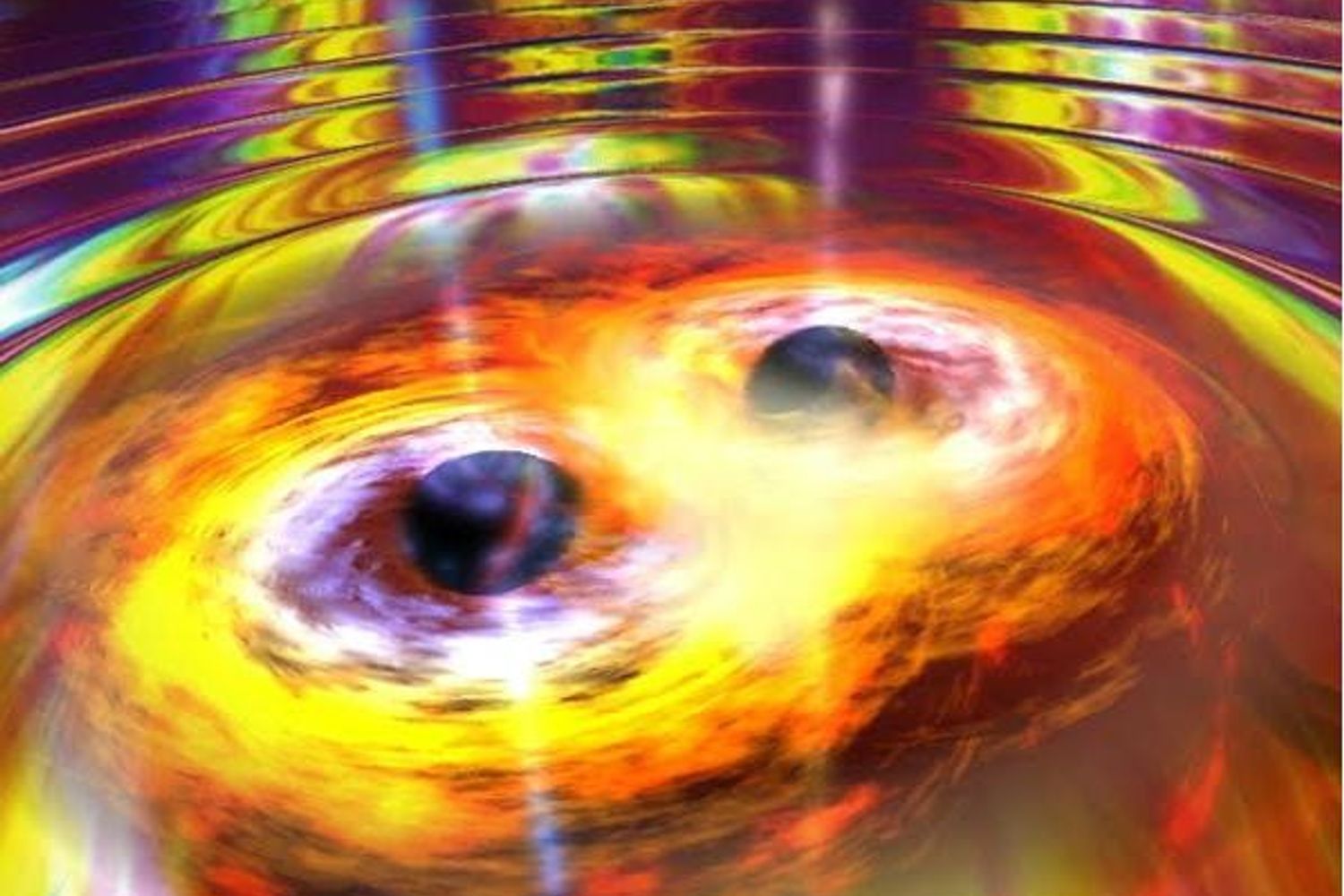 &nbsp; Fisica: le immagini artistiche delle onde gravitazionali, studiate nell'esperimento Virgo&nbsp;(foto dal sito public.virgo-gw.eu)