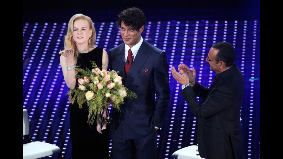 Nicole Kidman, Gabriel Garko e Carlo Conti (Ravagli)&nbsp;