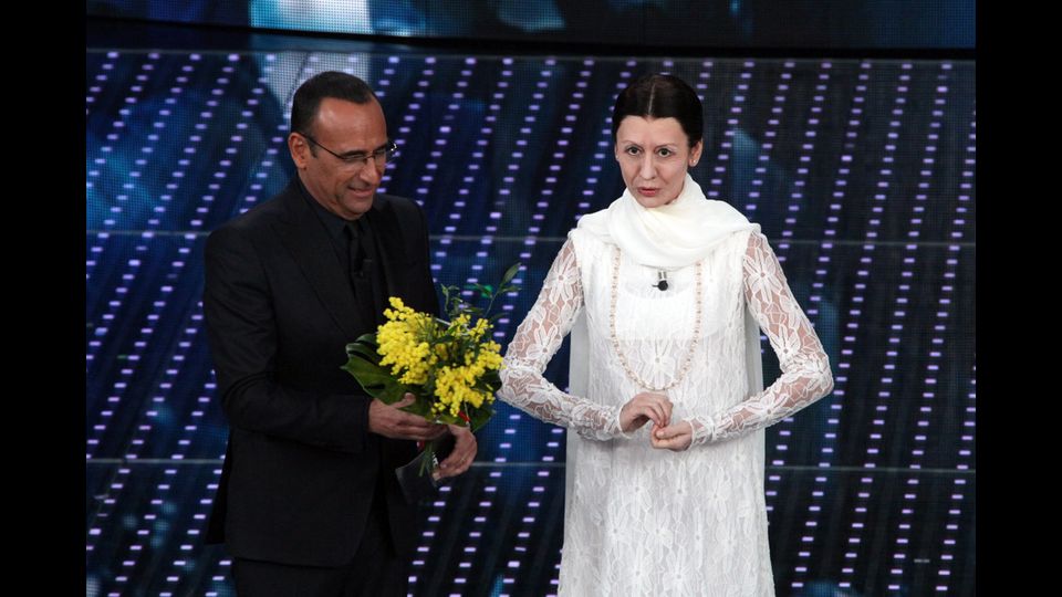 Carlo Conti e Virginia Raffaele (Ravagli)&nbsp;