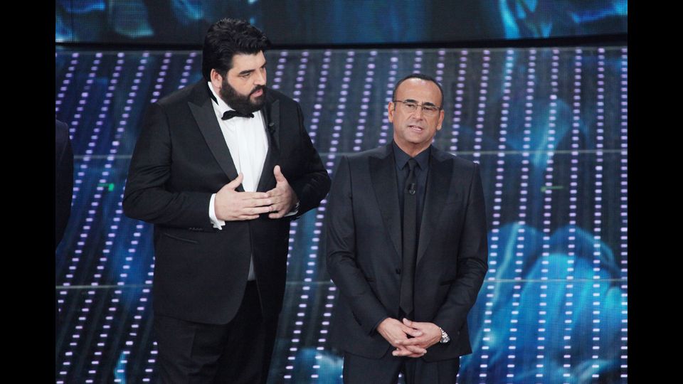 Lo chef Antonino Cannavacciuolo e Carlo Conti (Ravagli)&nbsp;