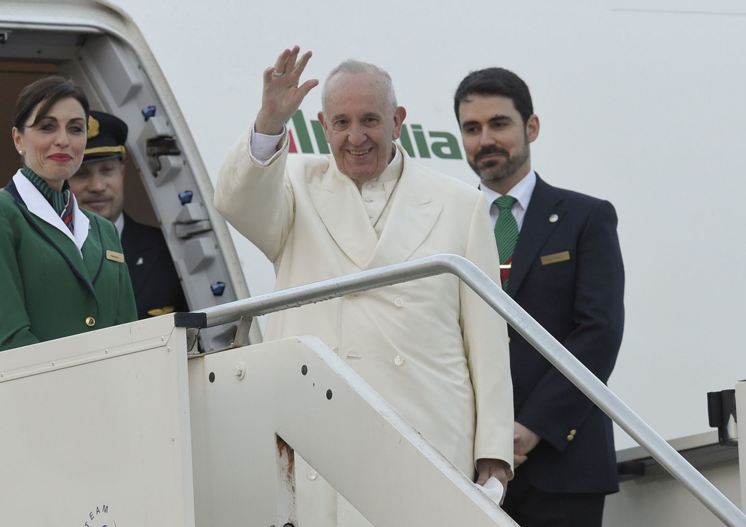 Papa Francesco in partenza per il Messico (Afp)&nbsp;