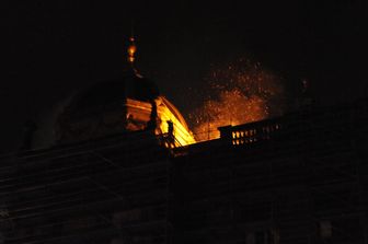 Praga incendio al Museo Nazionale (Afp)&nbsp;