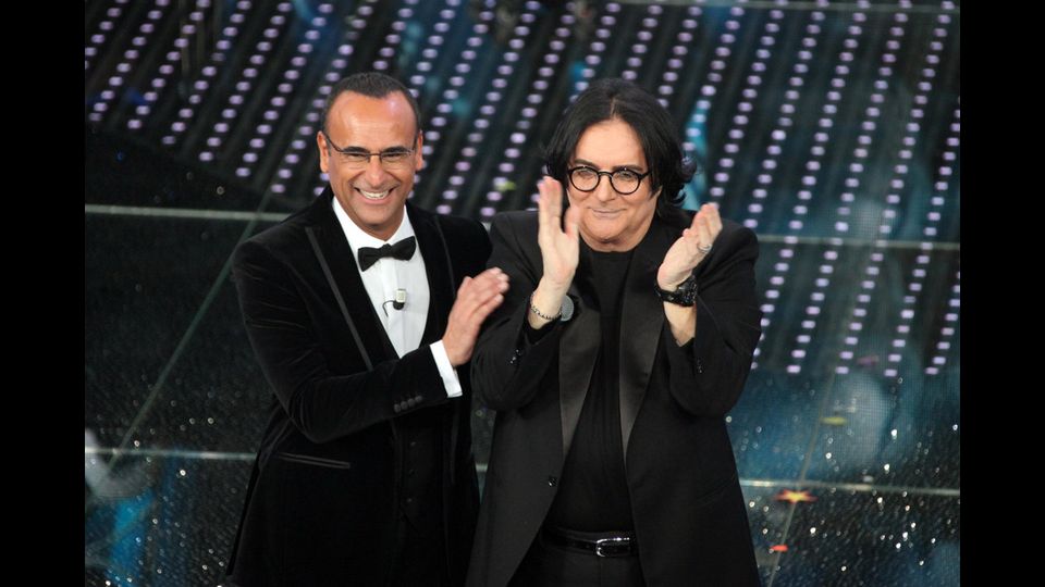&nbsp;Carlo Conti e Renato Zero, 66&deg; Festival della Canzone Italiana, finale (Ravaglifoto)