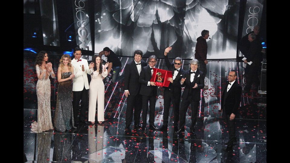 &nbsp;Francesca Michielin, gli Stadio e Carlo Conti,&nbsp;66&deg; Festival della Canzone Italiana, finale (Ravaglifoto)