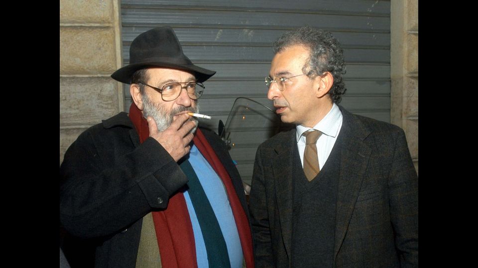 Umberto Eco con Gad Lerner (Imagoeconomica)