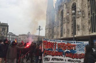 Aggressione fascista  corteo Statale Milano