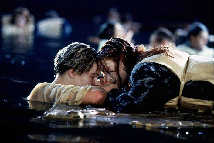 Leonardo DiCaprio e Kate Winslet in Titanic, 1997&nbsp;