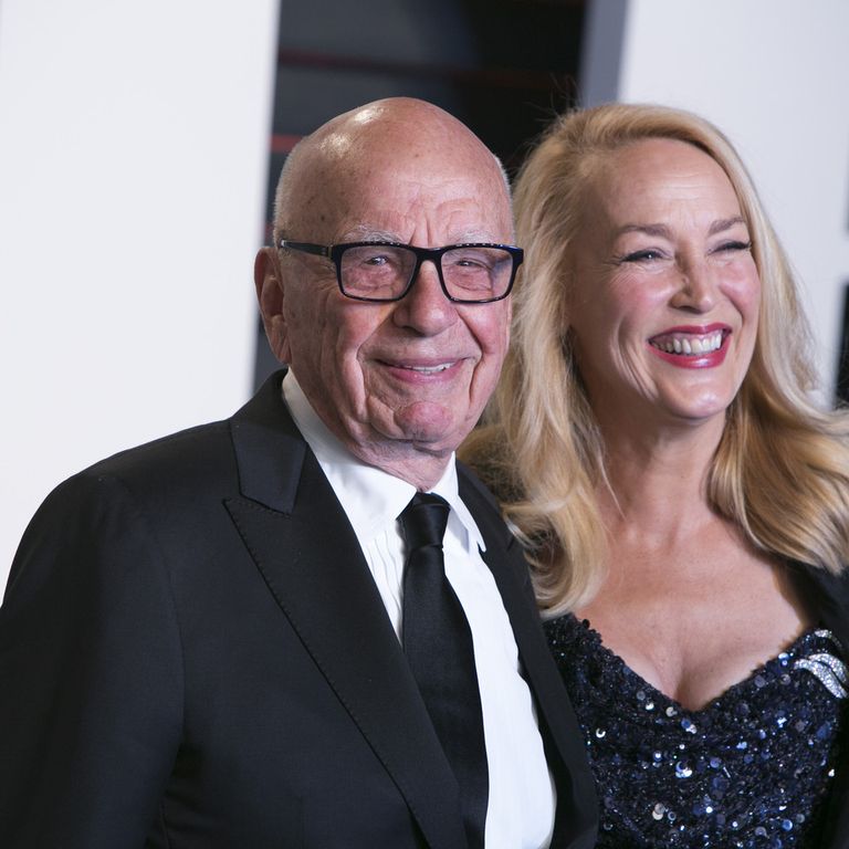 &nbsp; Rupert Murdoch e Jerry Hall&nbsp;(foto Afp)&nbsp;