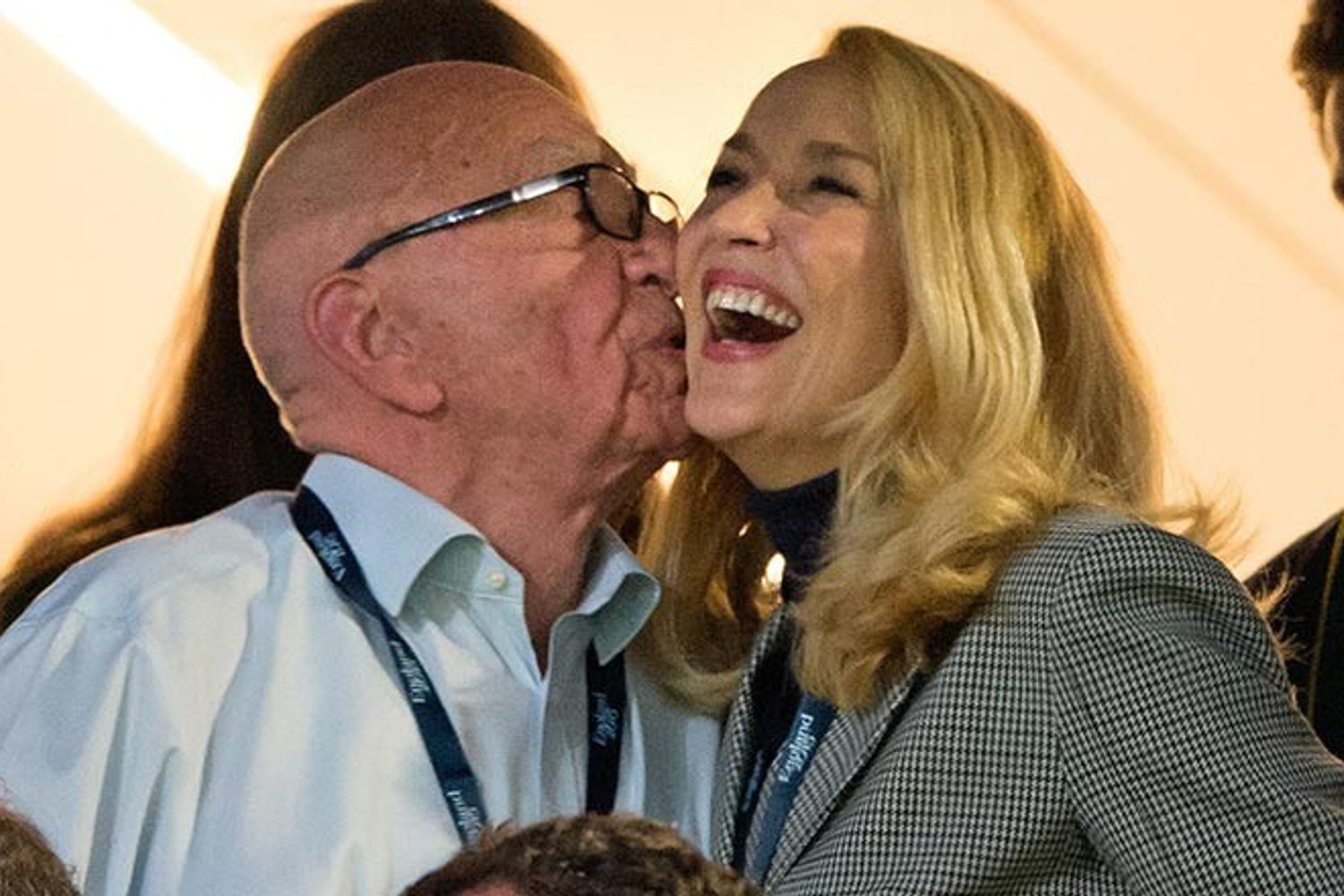 &nbsp; Rupert Murdoch e Jerry Hall (foto da Instagram)&nbsp;