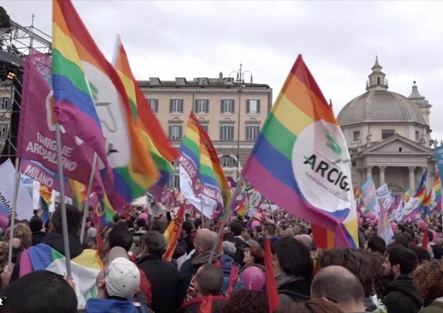 Manifestazione Unioni civili piazza del Popolo Roma&nbsp;